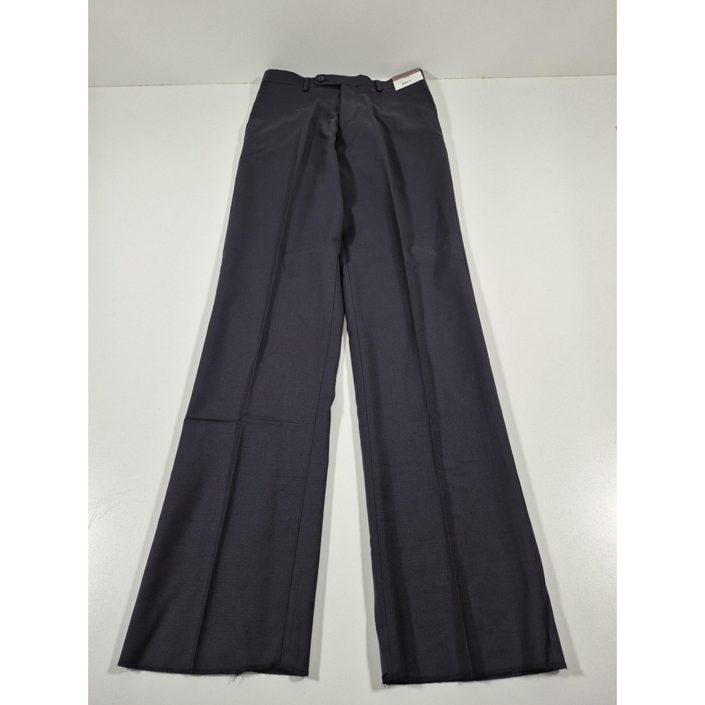Prontomoda Suit Pants Mens 30x36 Navy Super 140s Merino Wool Dress Unhemmed NWT
